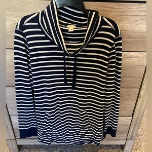 J.Crew Funnel Neck Striped Sweater